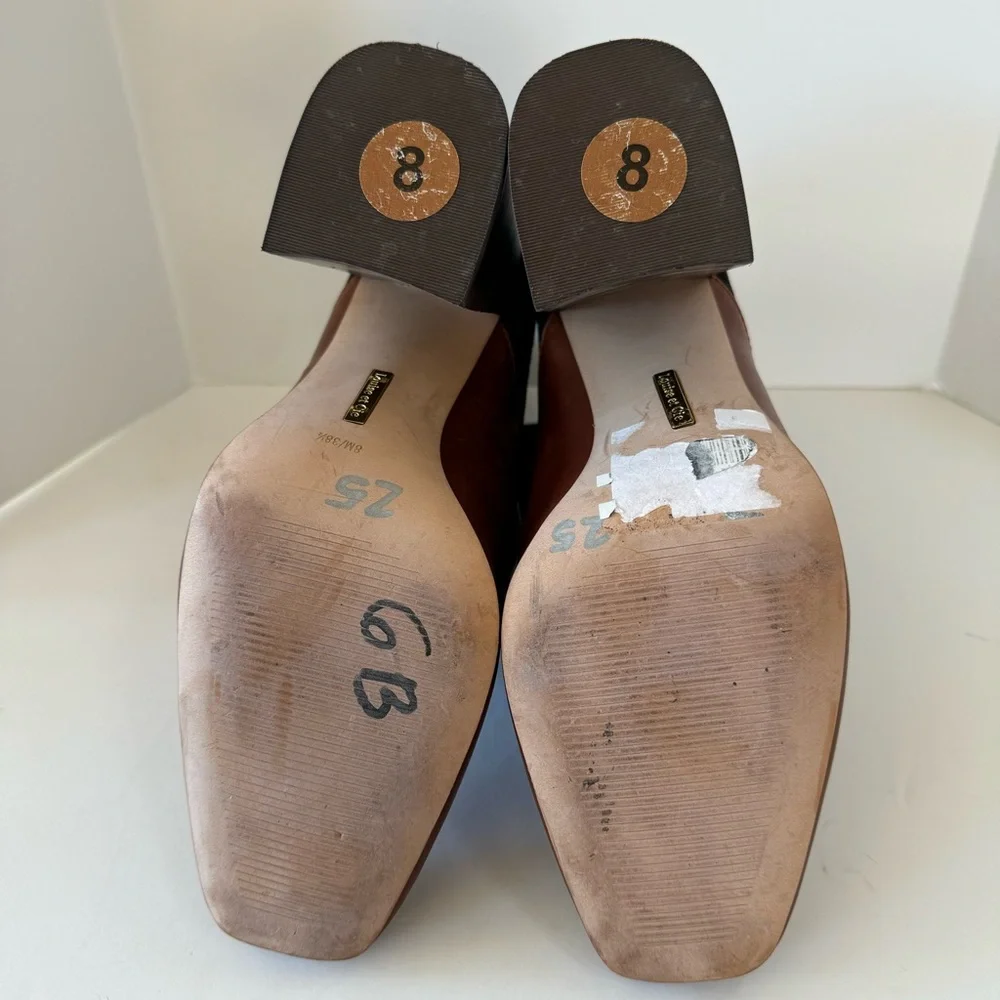 LOUISE ET CIE Two-Tone Faux Suede and Leather Block Heel Ankle Boots - Picture 5 of 6